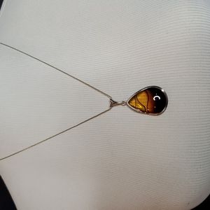 Amber and Silver Necklace